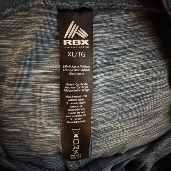 RBX Women's Heathered Teal Blue Cropped Leggings Size XL - Picture 3 of 8